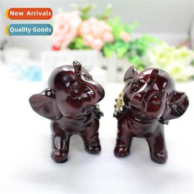 Imati mahogany small elephant auspicious ornament home craft