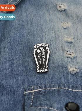 Brooch European and American punk FOREVER EVER LOVE Skelt Bl