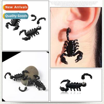 Black scorpi earrings punk set persaly double-sided wear ear