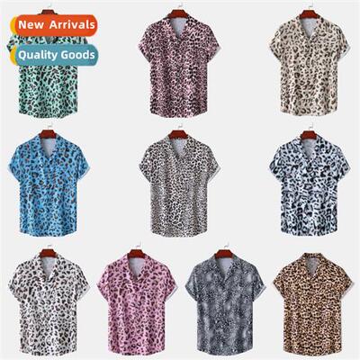 2022 summer new mens casual short-sleeved shirt Hawaii beach