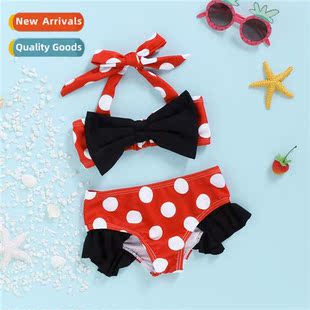 2020 new bikini spring swimsu dot fall polka Girls persaly