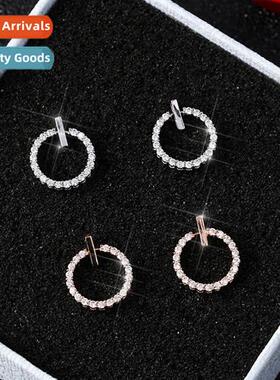 Japan  n new silver-plated round earrings female small circl