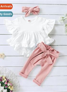 Girls Spring  Autumn 2020 New n Flared Sleeve Top +  Pants T