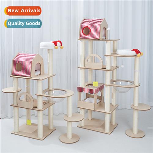 Cat climbing frame cat nest cat e all-in-e solid wood luxury