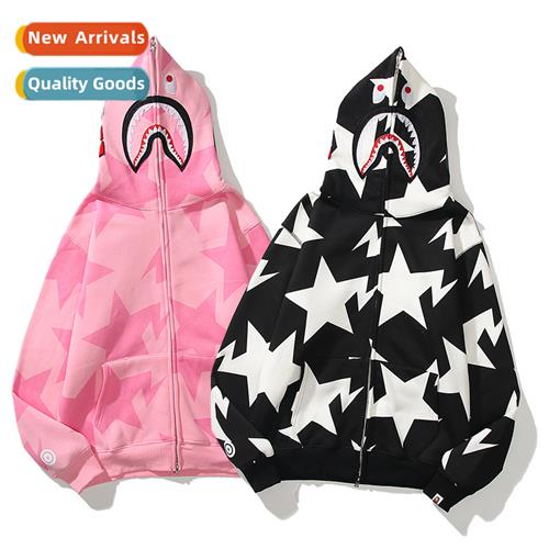 Japanese tide apes star pentagram zipper sweater jacket hood