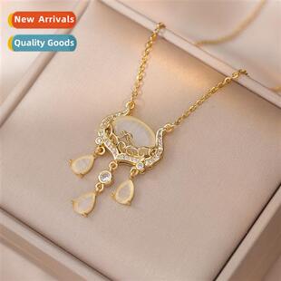 Necklaces Women Ruyi Xiangyun peace lock cats eye ste lg lif