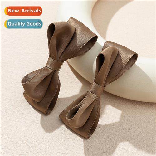 2023 new French retro double bow hairpin female simple versa