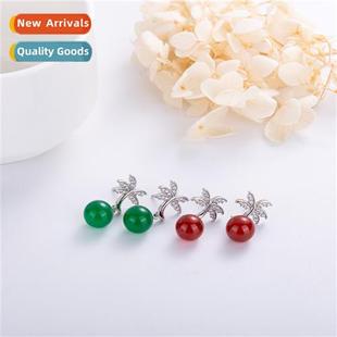 female simple agate style earr green earrings Ethnic cocut