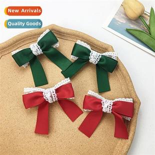 Lace bow hair clips sweet girl simple cute versatile side ba