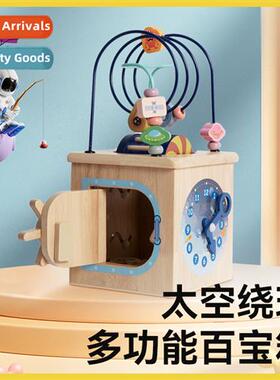 Childrens wooden winding beads maze walk space shape cognive