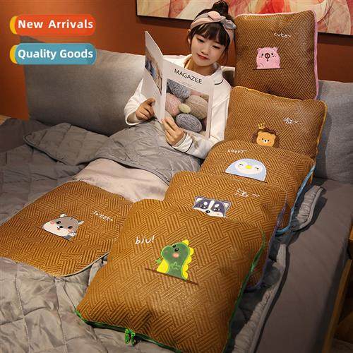 Carto animal summer cooler pillow blanket cool rattan mat fi