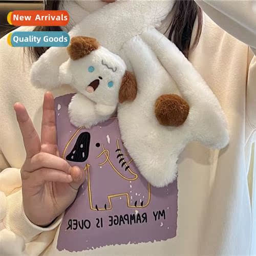 Cute shouting puppy plush scarf winter female 2022 new versa