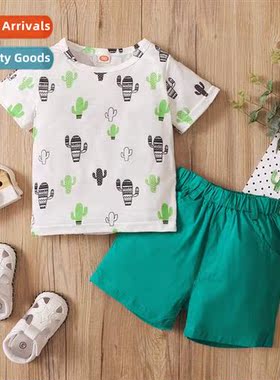 Boys spring  autumn  2022 new n cactus printing short-sleeve