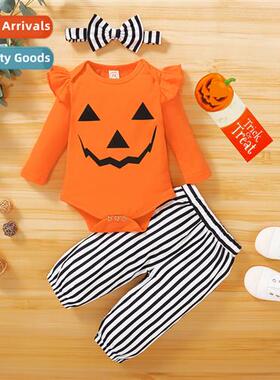 Girls spring  fall  2021 new n Halloween printing lg-sleeved