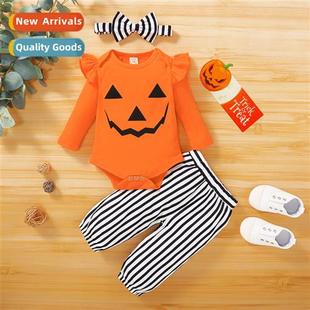 2021 new spring sleeved printing fall Halloween Girls