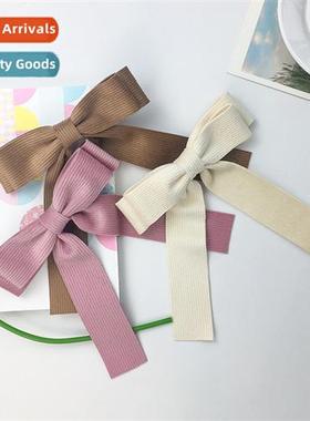 Double-sided corduroy bow ribb hairpin female Japan and Sout