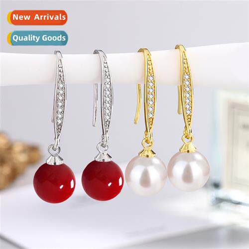 Fashi colorful pink dazzle green round beads earrings for wo