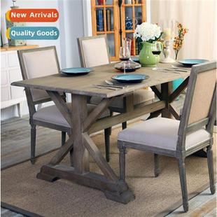 full dining table Dining retro rectangular household room