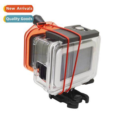 适用gopro5滤镜盖保护镜头带防丢绳 红色hero6防水壳潜水滤镜
