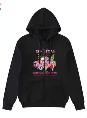 Pink Grinch Around Mens Zipper Hooded Sweatshirt Mens  Women