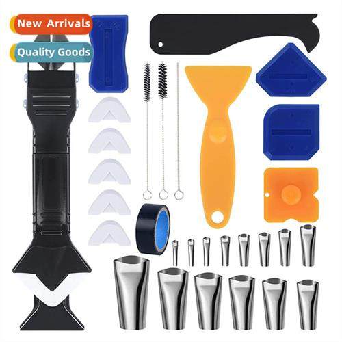 30-Piece Caulking Tool Set 3-in-1 Metal Scraper Nozzle Appli