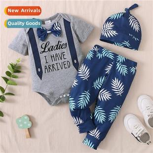 2022 new short spring sleeved printed fall letters Boys