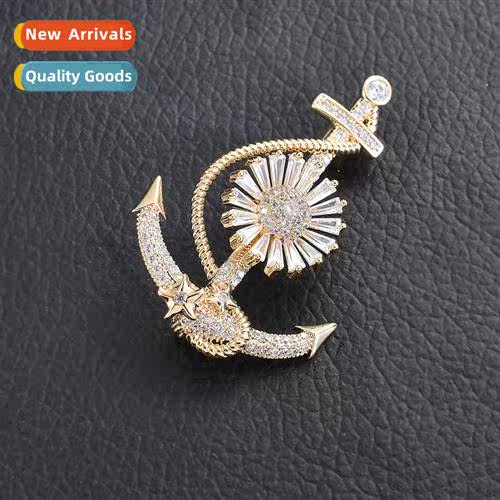 Korean versi creative fashi mariner sailor anchor brooch shi