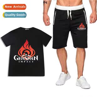 Impact Kori Sleeve God Shor Short Genshin Cott Game Printed