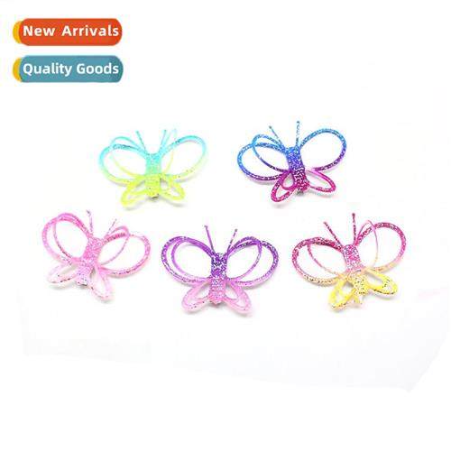 cute shiny gold powder butterfly  clip side clip duckbill cl
