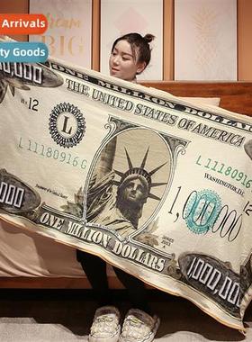 Creative Milli Dollar Bill Blanket Flannel Air Cdiing Blanke