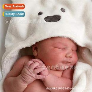 Bear Ear Cuddle Bath Bla Plush Towel Wrap Baby Newborn