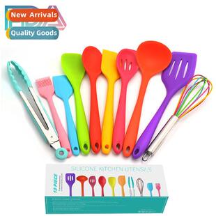 Colorful mixed color all-in-e silice cookware set 10pcs cook