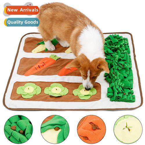 idyllic vegetable field pet sniffing mat boredom solo dog to