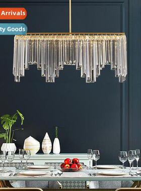 Modern light luxury style dining room rectangular crystal ch