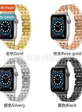 适用Apple Chuan five baht chain metal strap apple watch8/SE/