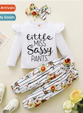 Girls Spring  Autumn 2021 new n letters printed lg-sleeved t