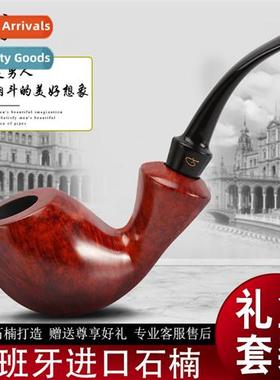 Work hmade briar wood pipe 9MM flue filter silk pipe old sty