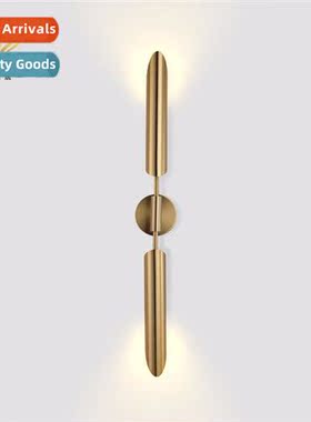 Modern simple living room background wall bedroom bedside la