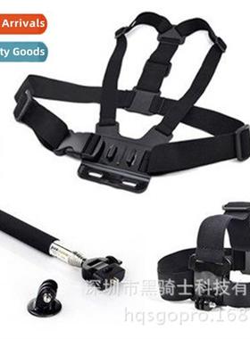 适用gopro10/9 set gopro chest strap head strap selfie stick