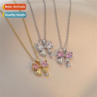 diamds female advanced full Fan butterfly Necklace ins