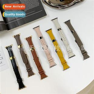 butterfly new buckle leather apple 适用apple strap calfskin