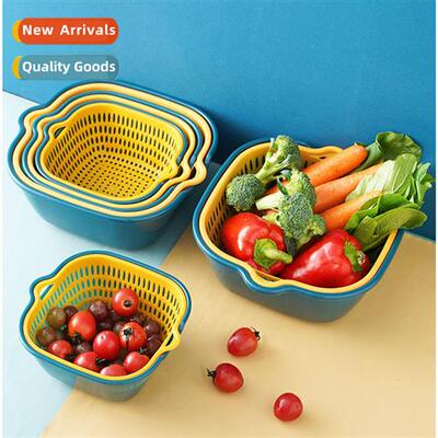 Double draining basket six- set  thickened dishwashing basin
