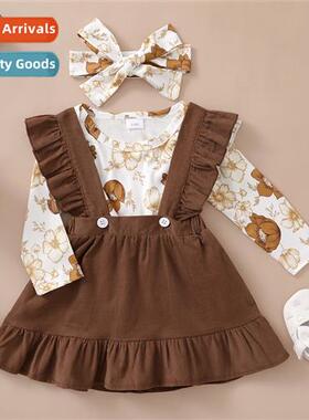 Girls spring  fall  2022 new n flowers printed lg-sleeved bl