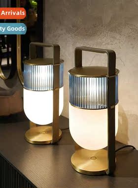 Post-modern light luxury portable glass table lamp living ro