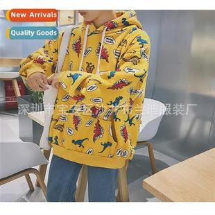 Clothing Hooded Winter Printed Couple Students Fall