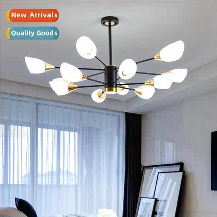 Scinavian style living room chelier simple modern atmosphere