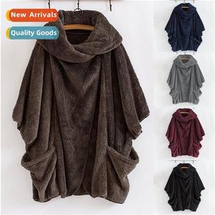 lapel winter top plush pockets large butts autumn 2023