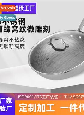 304 stainless steel frying pan household n-stick pan pan ind
