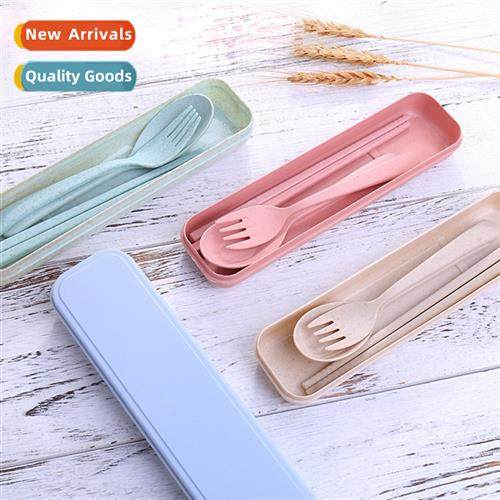 Wheat straw cutlery fork, spo  chopsticks set  three Nordic