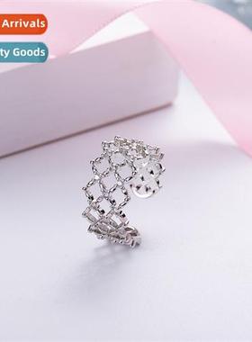 exaggerated light luxury ring female heycomb hollow ring fas